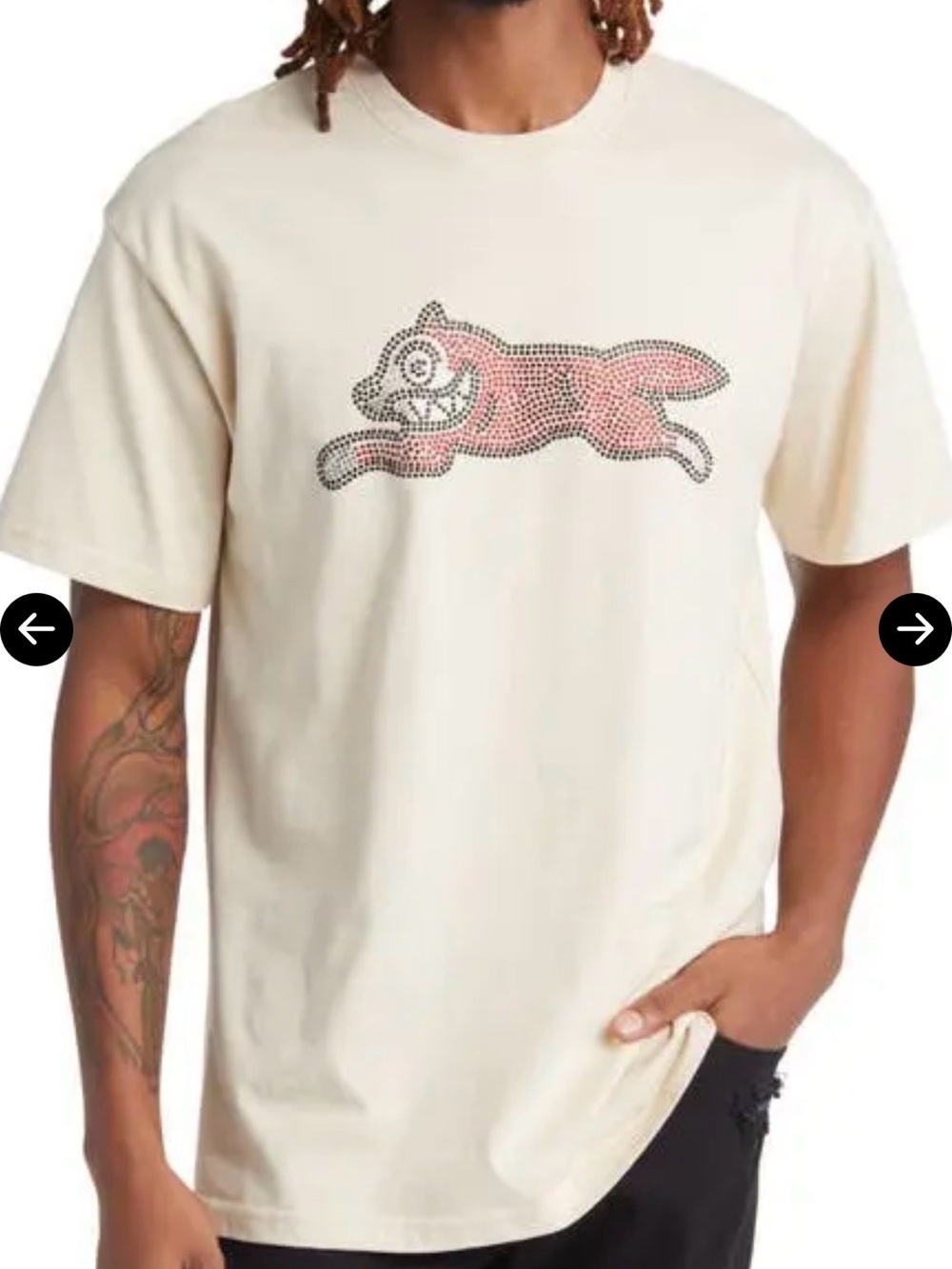 Icecream Cream Short Sleeve Tee with Pink Running Cat Graphic